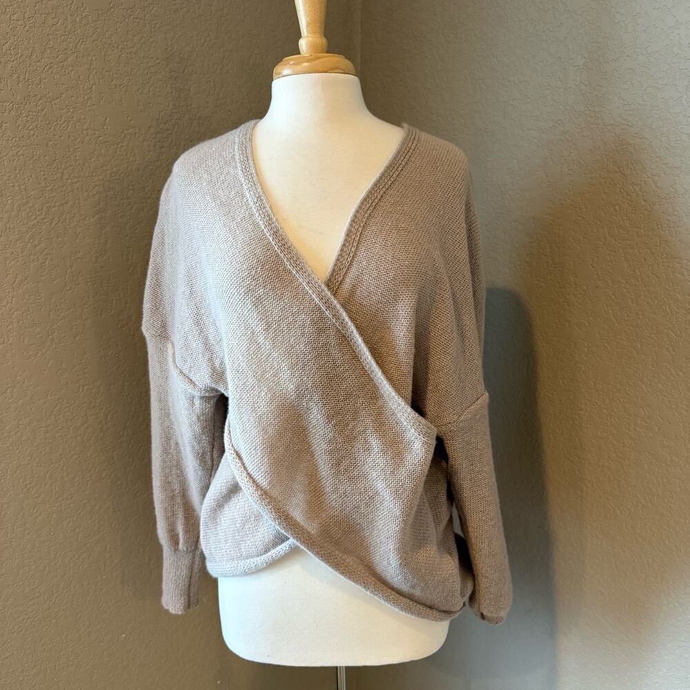 Women's Wrap Sweater - Cream Large